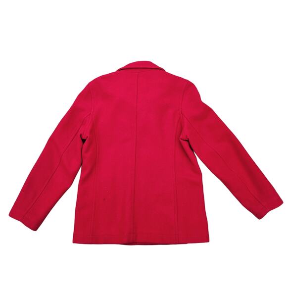 Classic Red Wool PeaCoat Nautica Size XL Double Breasted Collared Solid Color - Picture 11 of 12